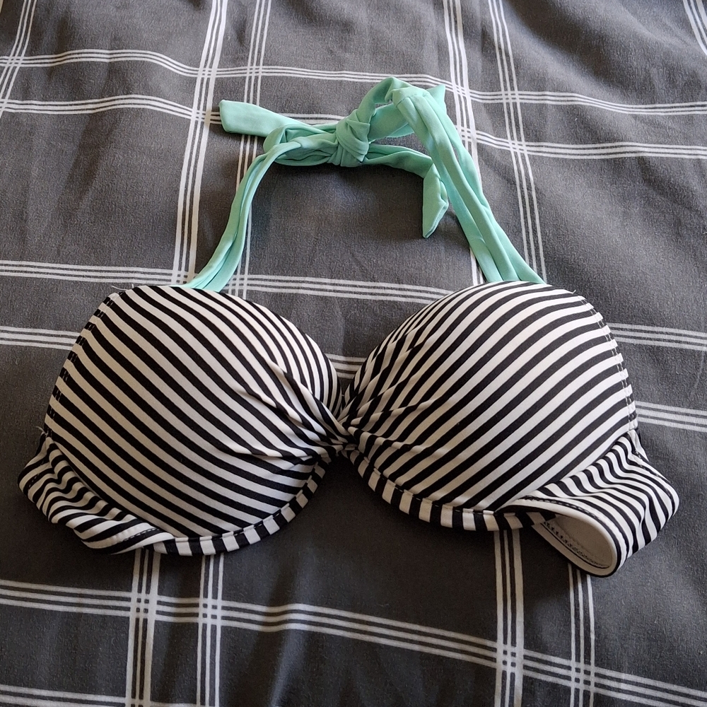 California Waves Black and White Size Xsmall Bikini Top